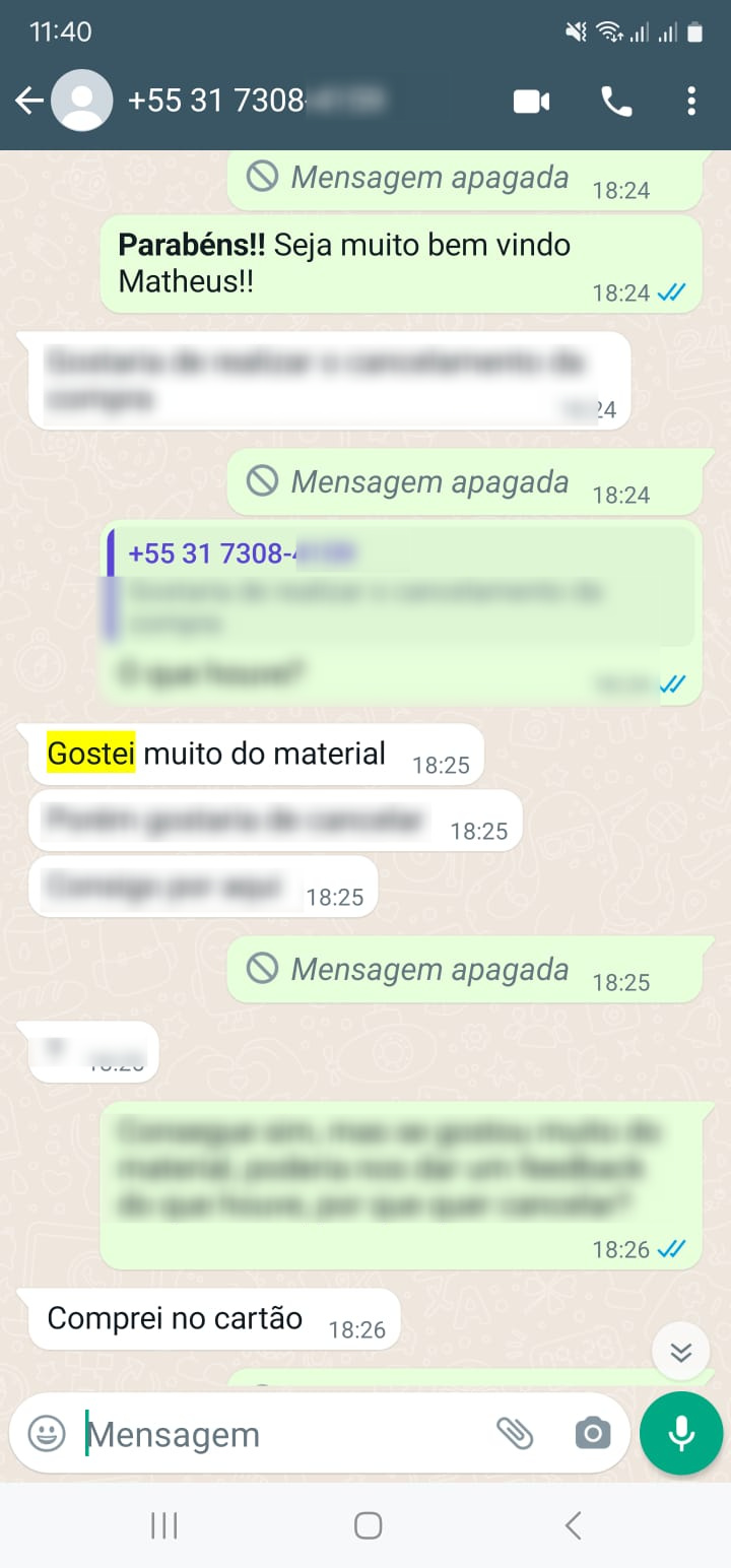 Depoimento de cliente