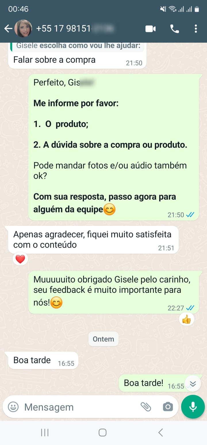 Depoimento de cliente